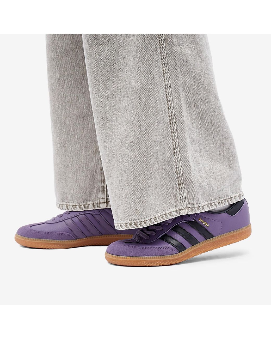 adidas gazelle silver green womens Adidas Women's Samba OG Off White / Oat / Violet Tone Low Top Sneakers