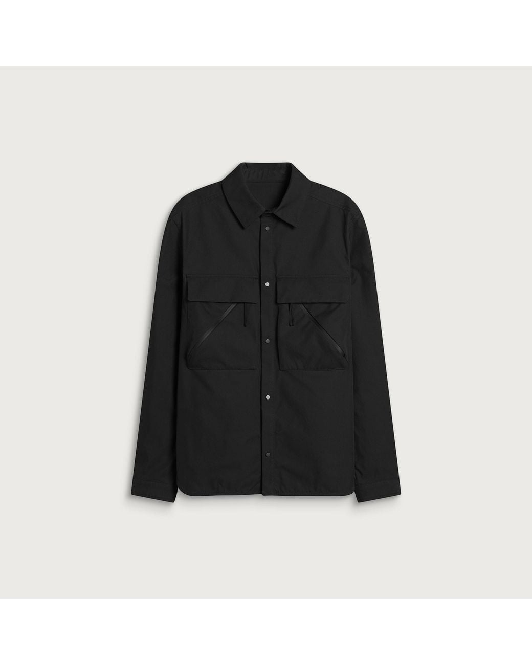 Moncler Black Brushed Cotton Cargo Shirt for men