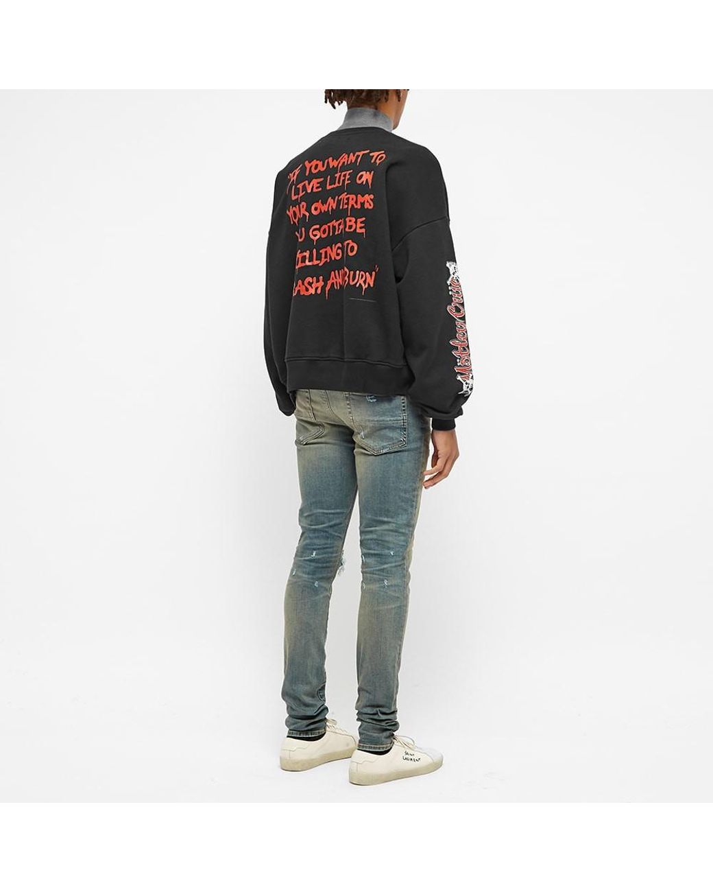 Amiri X Motley Crue Dr Feelgood Oversized Crew Sweat in Black for Men Lyst