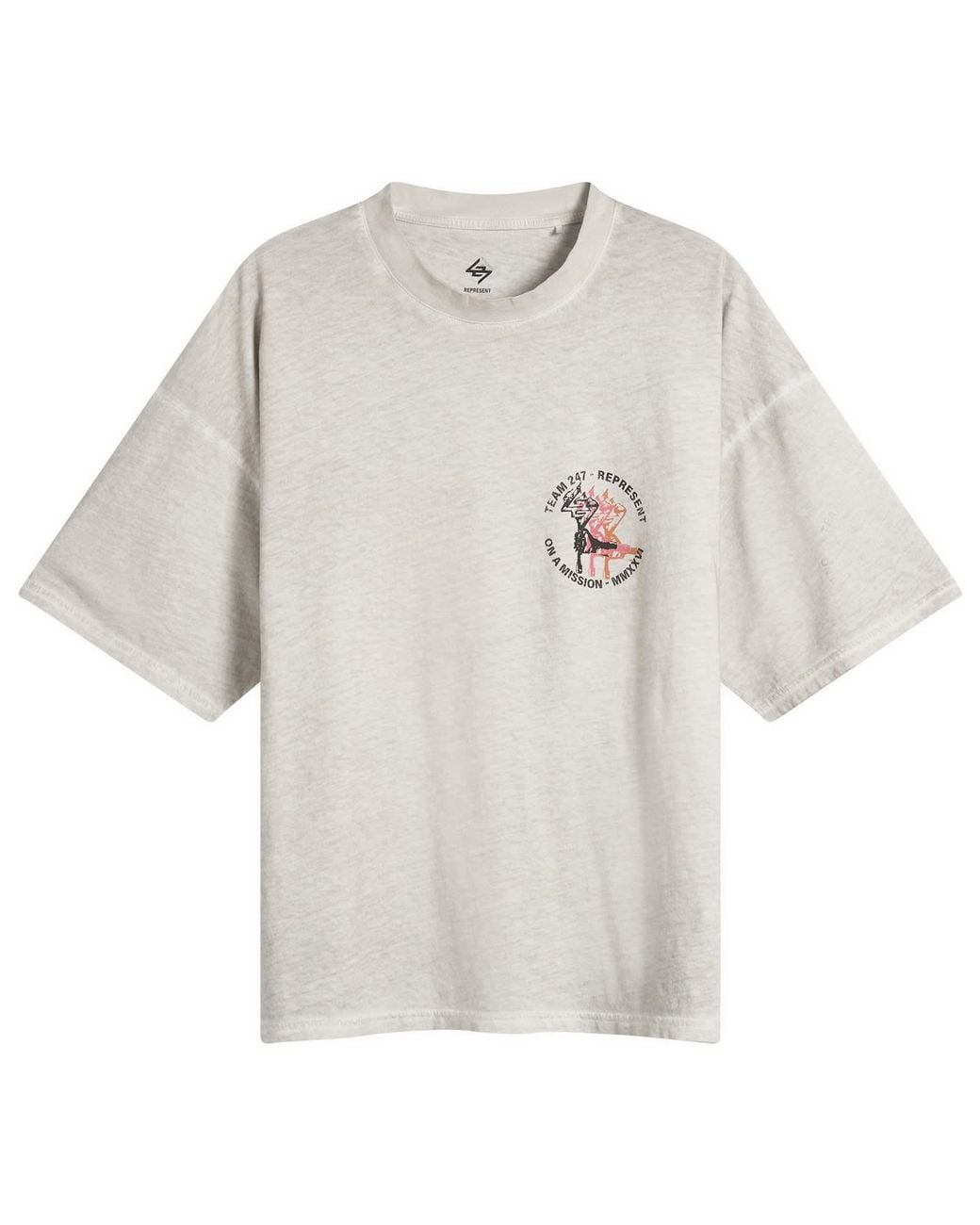 REPRESENT 247 White Torch Crop T-Shirt for men