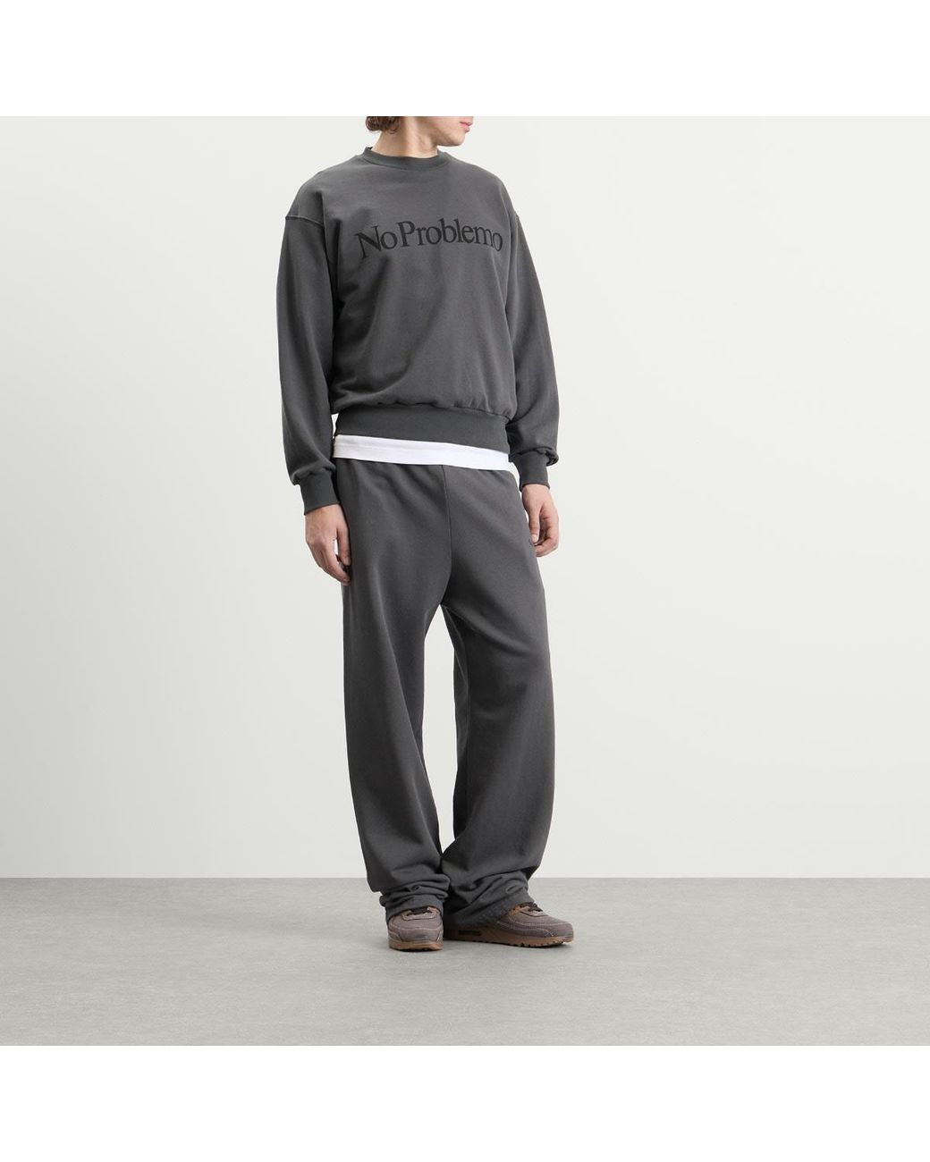 No Problemo Gray Mini Problemo Straight Sweatpant for men