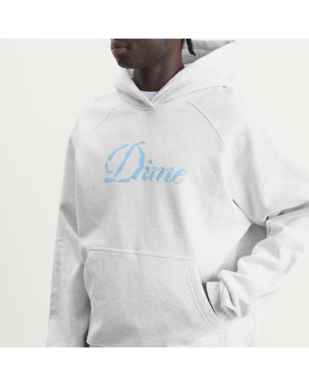 Dime Gray Cursive Paper Cut Hoodie for men
