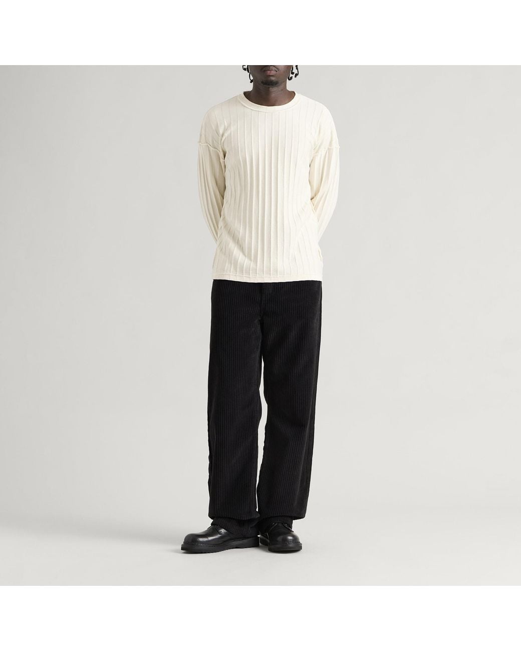 mfpen Black Cord Trousers for men