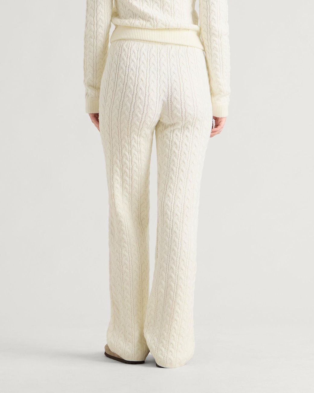Skims Natural Sweater Knit Cable Straight Leg Pants