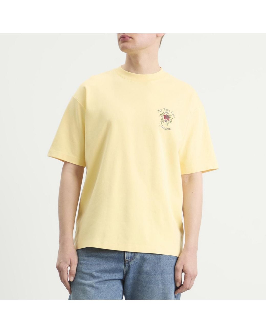Drole de Monsieur Yellow Rose Slogan T-Shirt for men