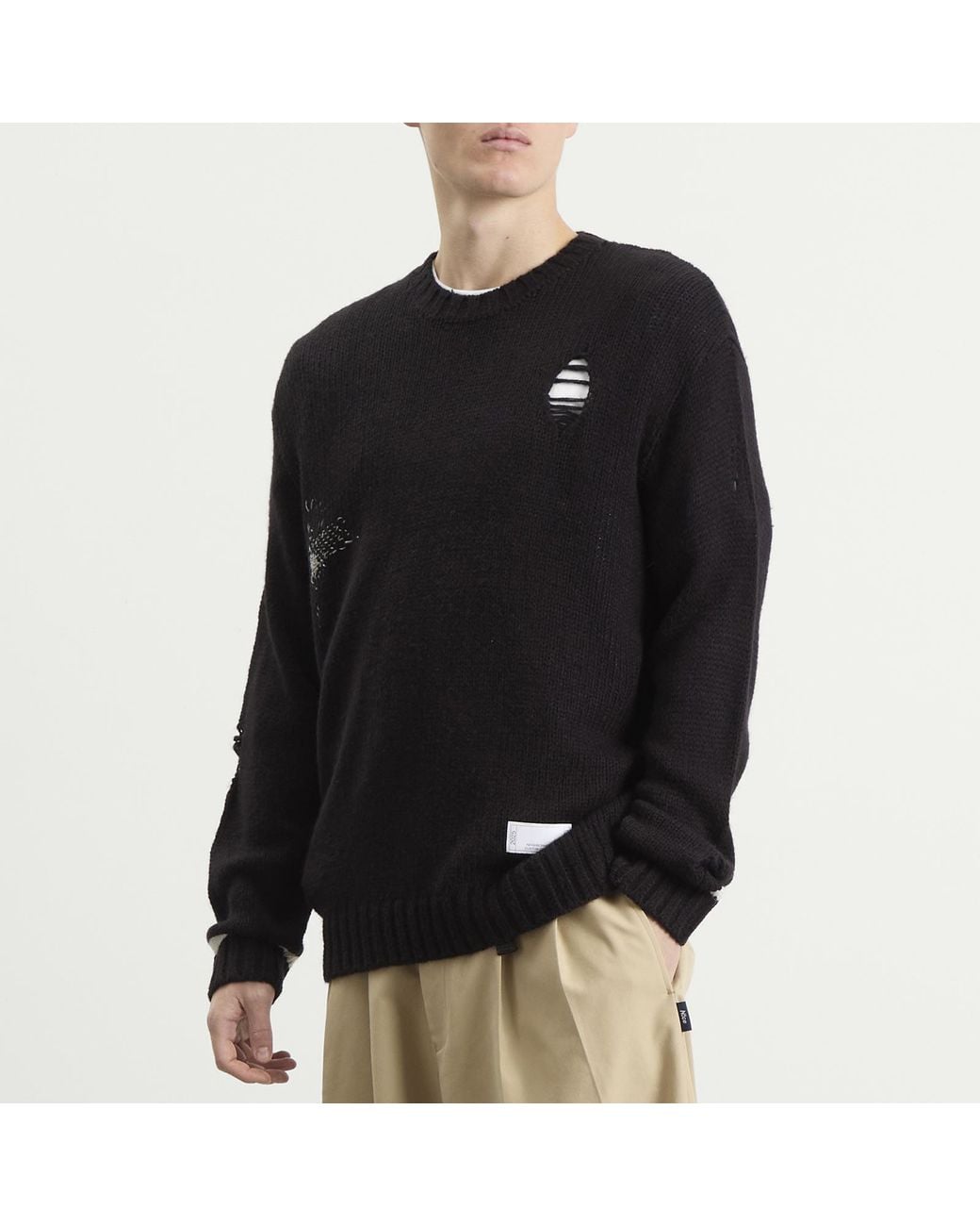 Neighborhood Black Savage Crewneck Sweater for men