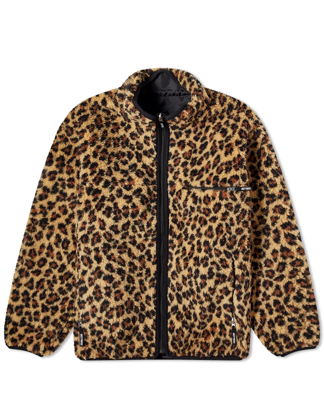 Wacko Maria Reversible Leopard Fleece Jacket in Brown for Wacko Maria Reversible Leopard Fleece Jacket in Brown for