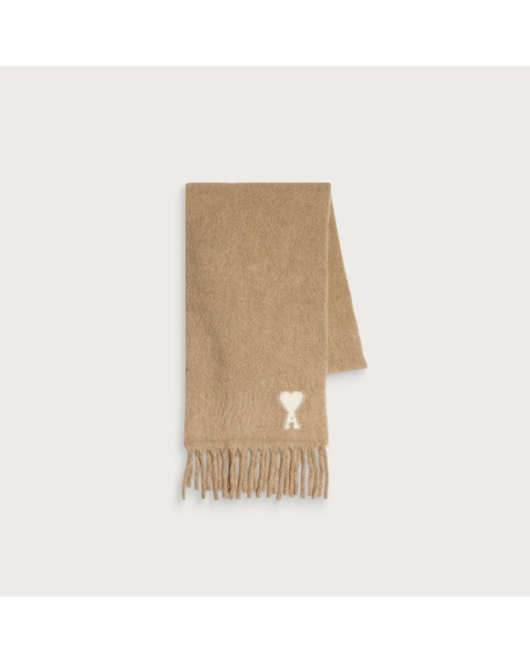 AMI Natural Alpaca Adc Jacquard Scarf for men