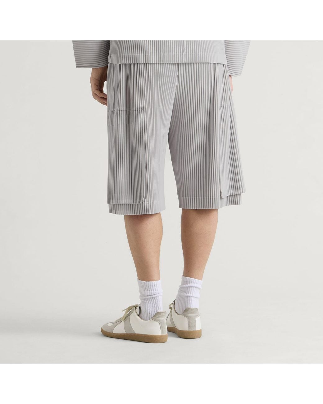 Homme Plissé Issey Miyake Gray Pleated Shorts for men