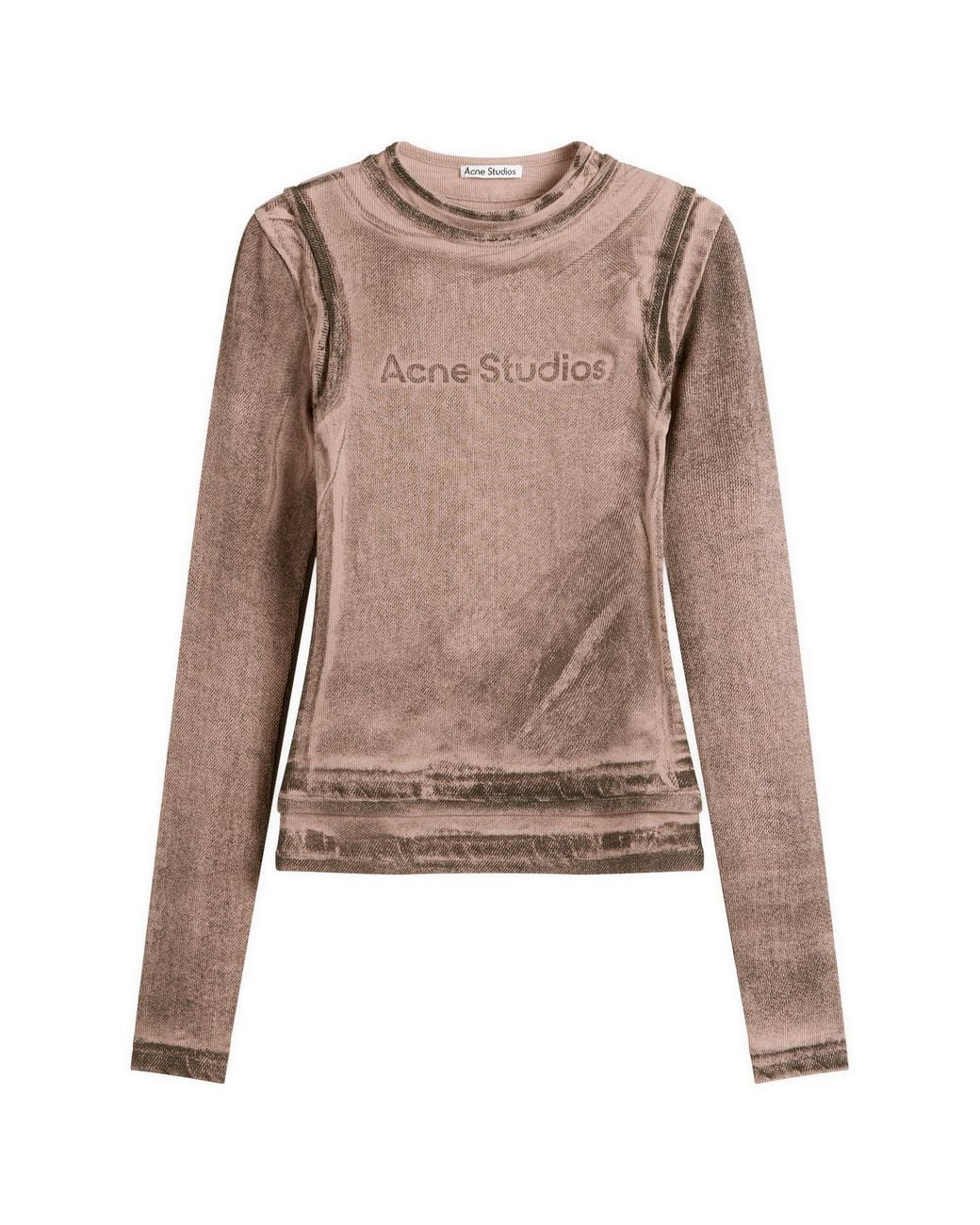 Acne Brown Elga Print Long Sleeve Top