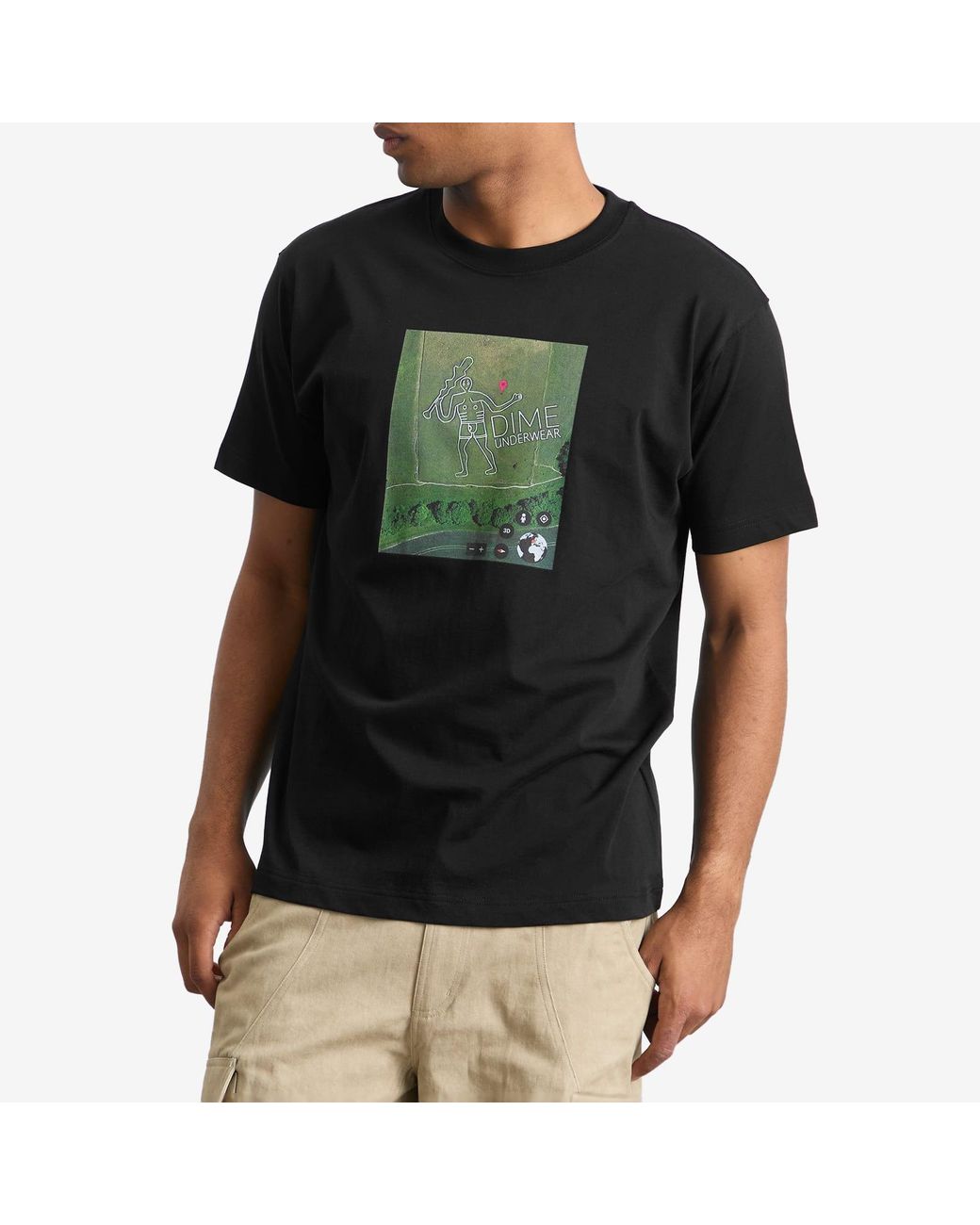 Dime Black Gps T-Shirt for men