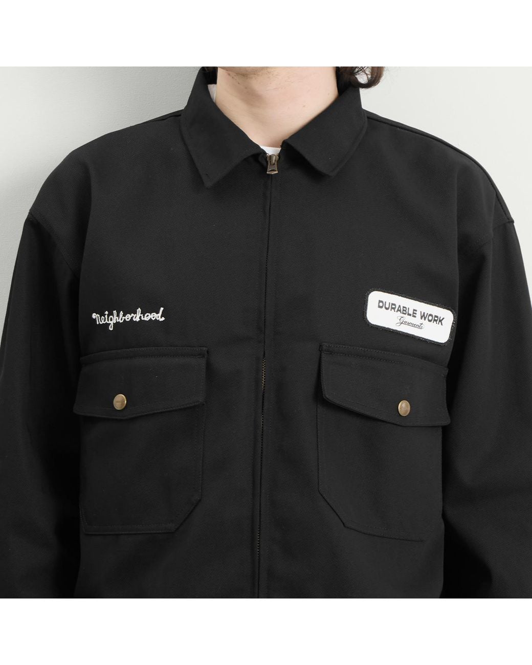 Neighborhood Black Zip Work Jacket for men