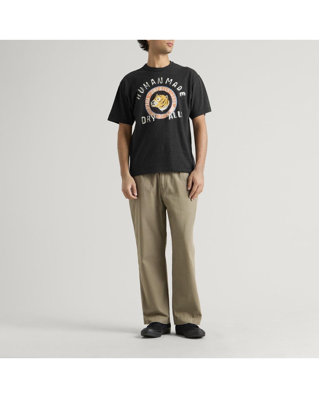 Human Made Black Tiger Sketch T-Shirt for men