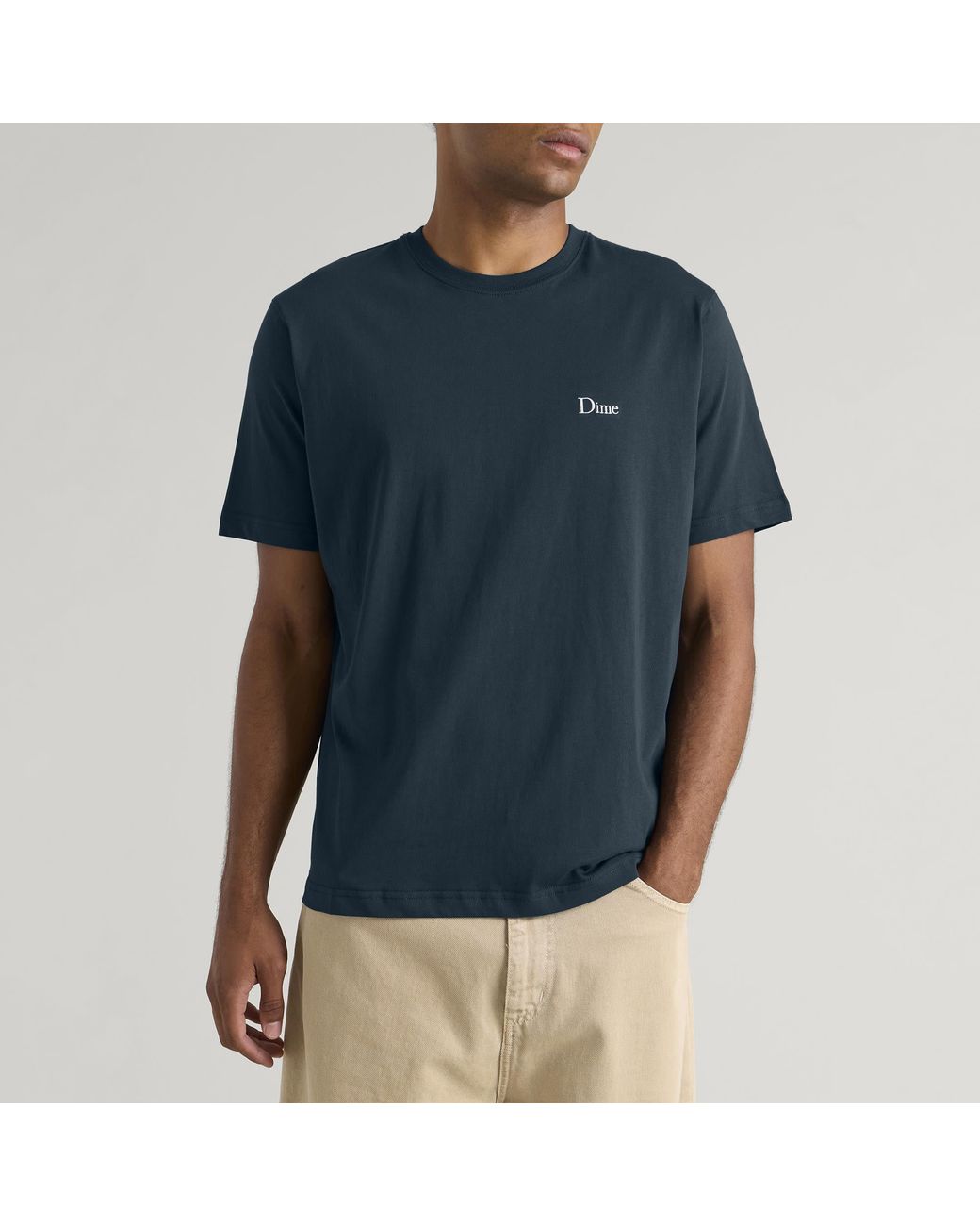 Dime Blue Classic Small Logo T-Shirt for men