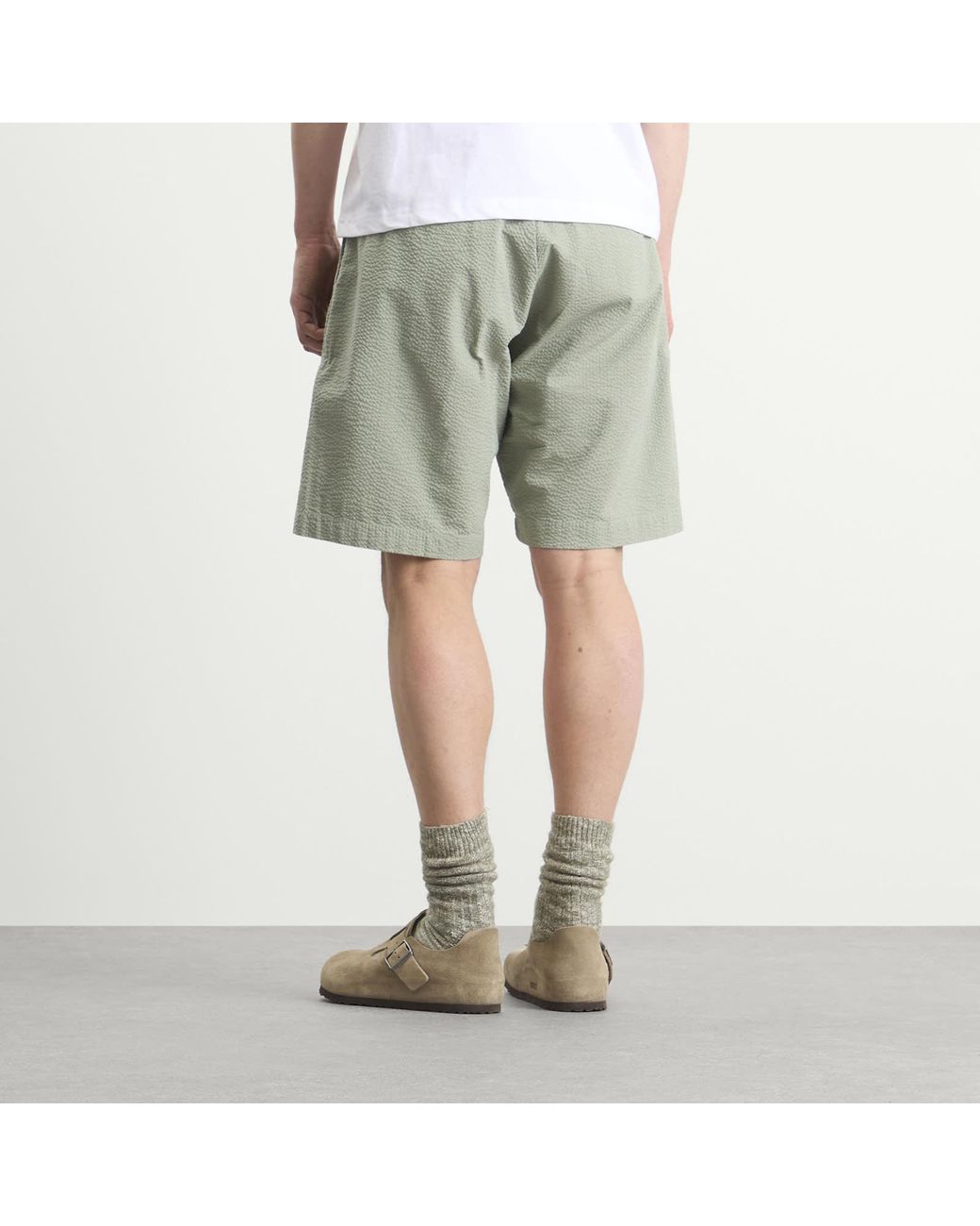 Service Works Gray Seersucker Part Timer Shorts for men