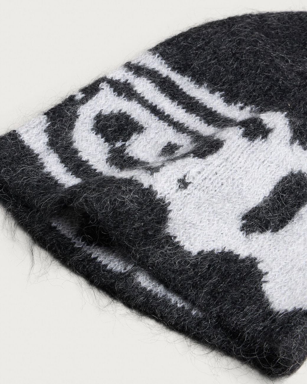 Roa Black Vortex Mohair Beanie for men