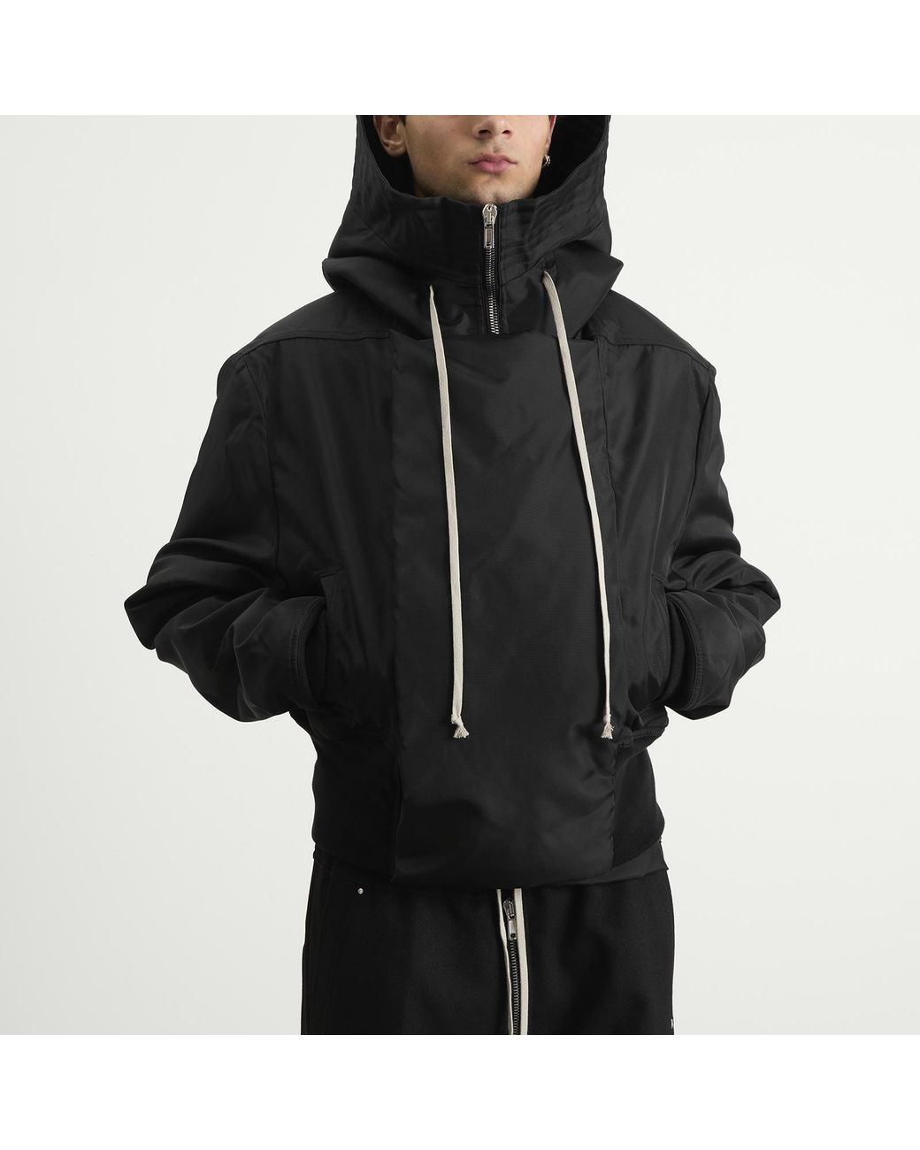 Rick Owens Cropped Alice Parka Jacket in Black for Men | Lyst