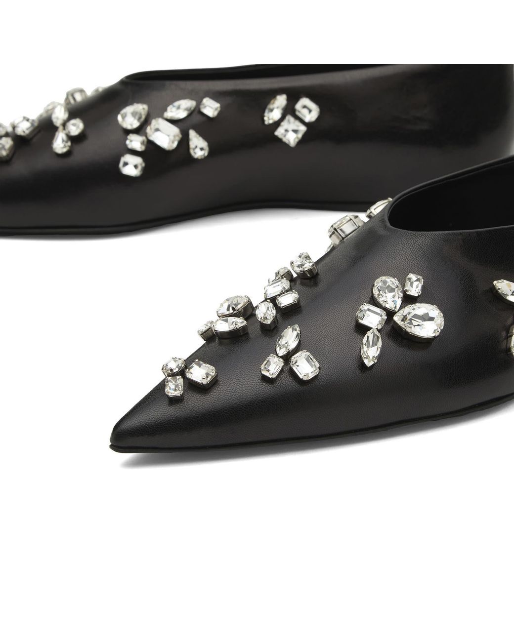 Jil Sander Black Embellished Ballerina