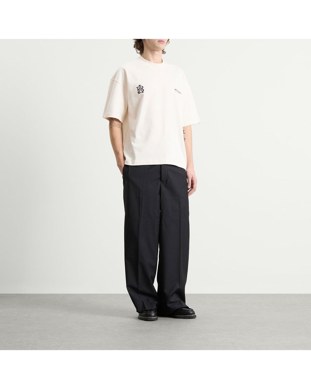 About Blank White Dual Logo T-Shirt for men