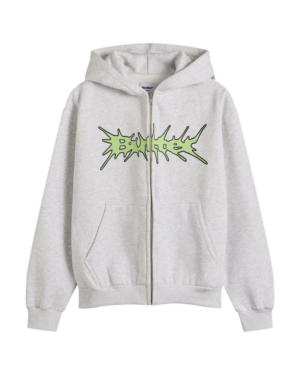 Butter Goods Gray Nail Logo Zip Hoodie for men