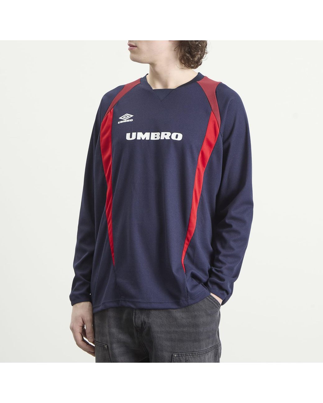 Umbro Blue Panelled Long Sleeve Jersey for men