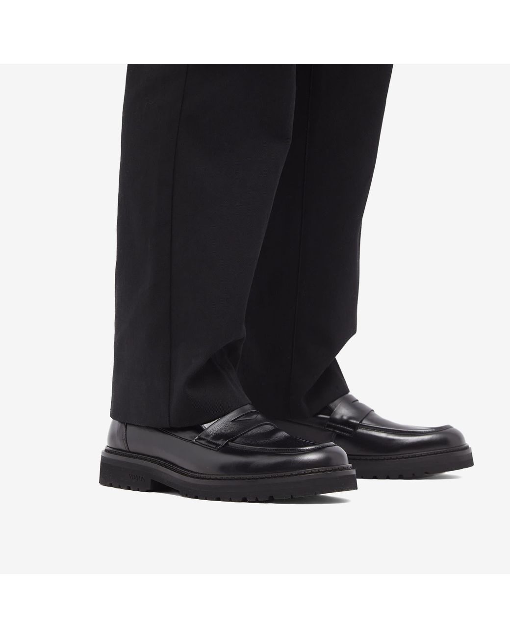 VINNY'S Richee Lug Sole Penny Loafer in Black for Men | Lyst