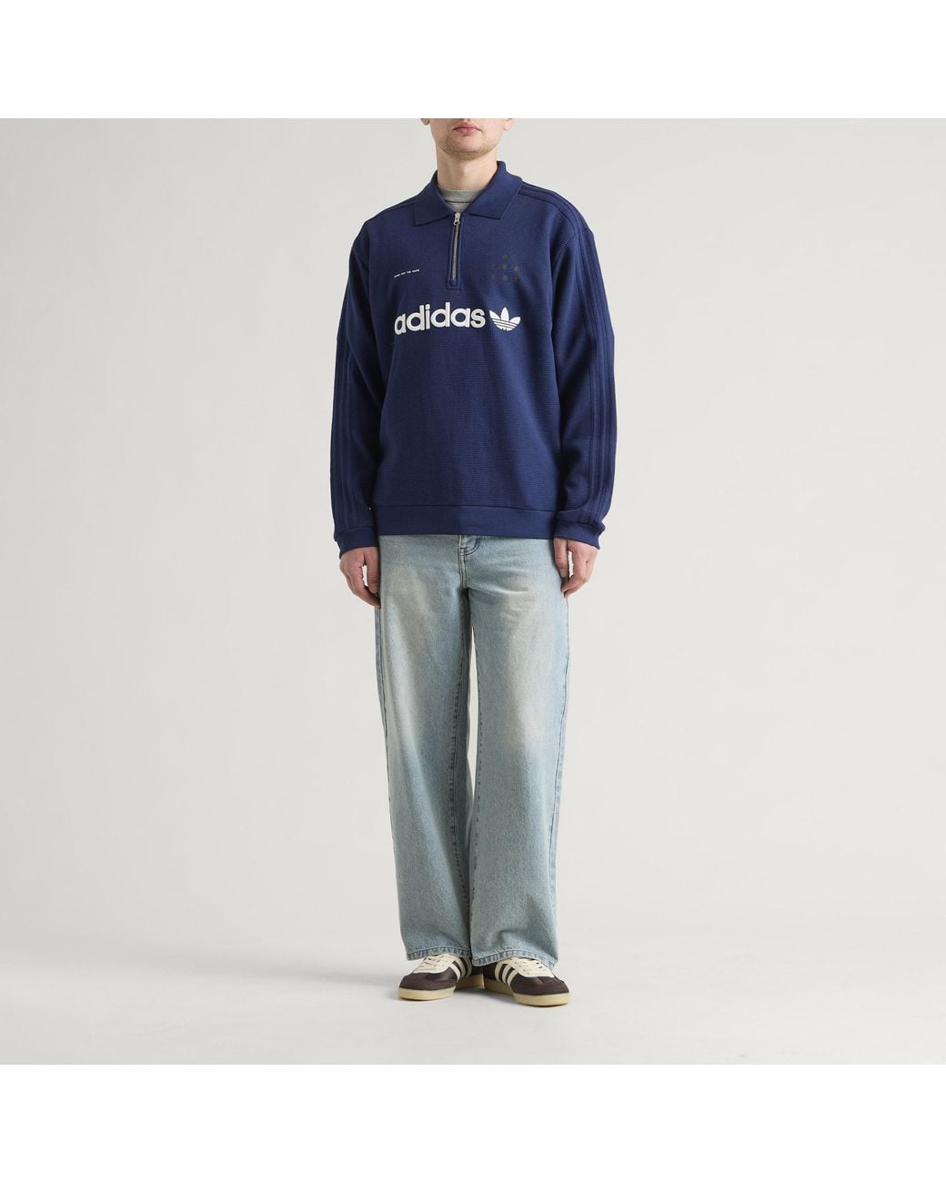 Adidas Blue X Song For The Mute Adi008 Long Sleeve Polo Top