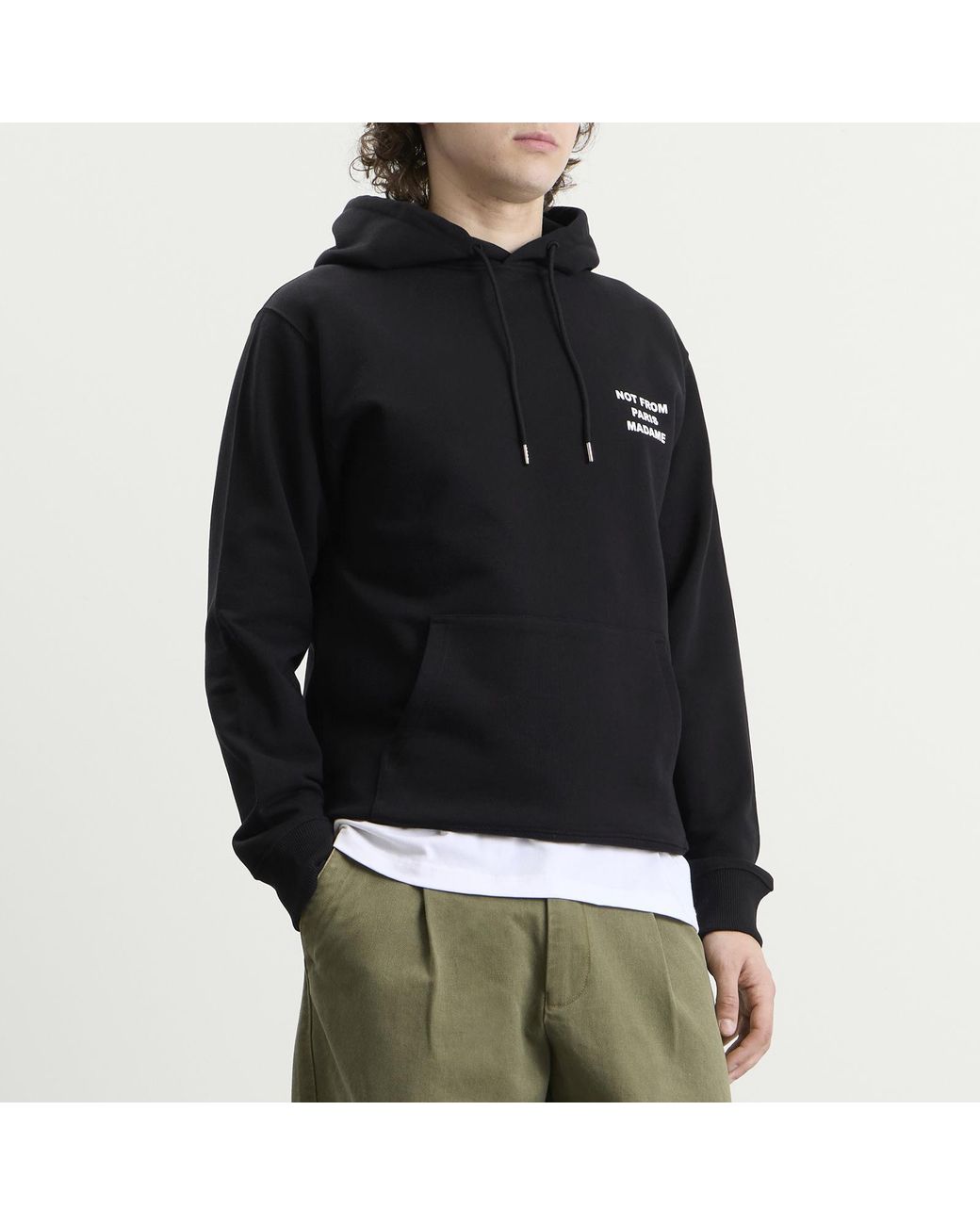 Drole de Monsieur Black Not From Paris Madame Slogan Hoodie for men