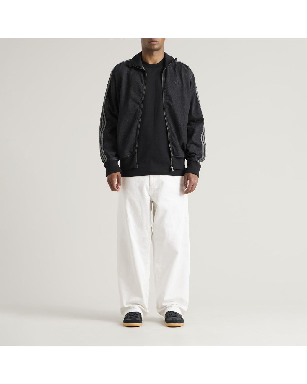 Adidas Black Denim Firebird Track Top for men