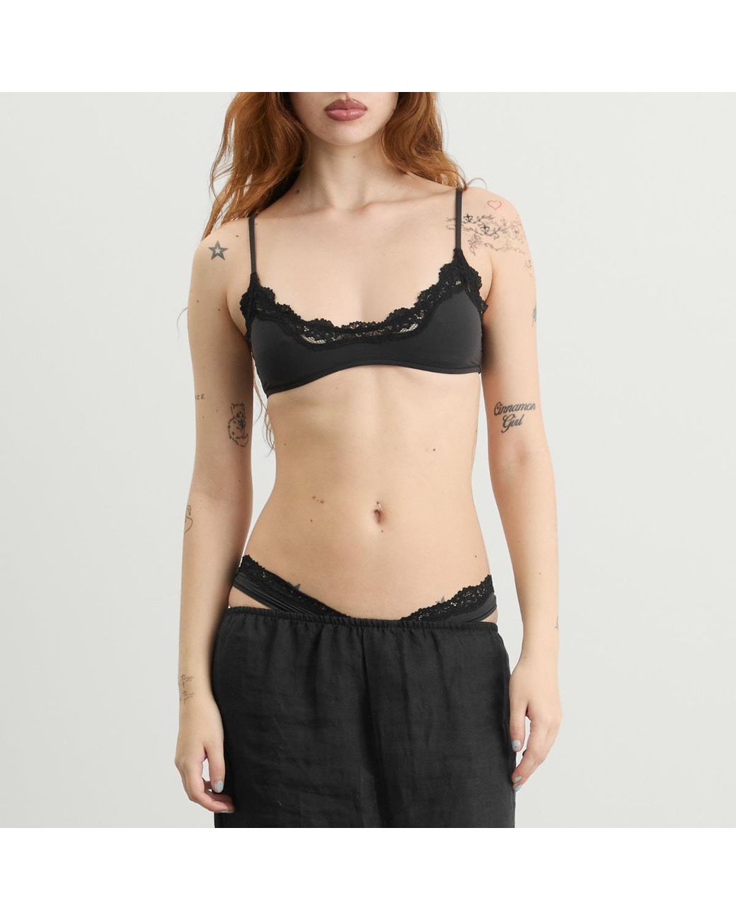 Skims Black Fits Everybody Lace Scoop Bralette