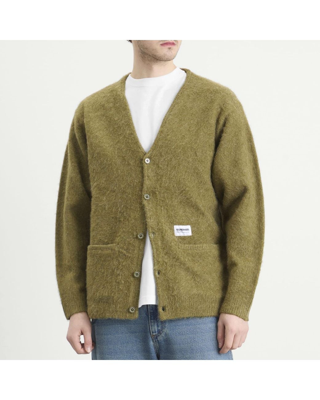Neighborhood Mohair Cardigan in Green for Men | Lyst UK