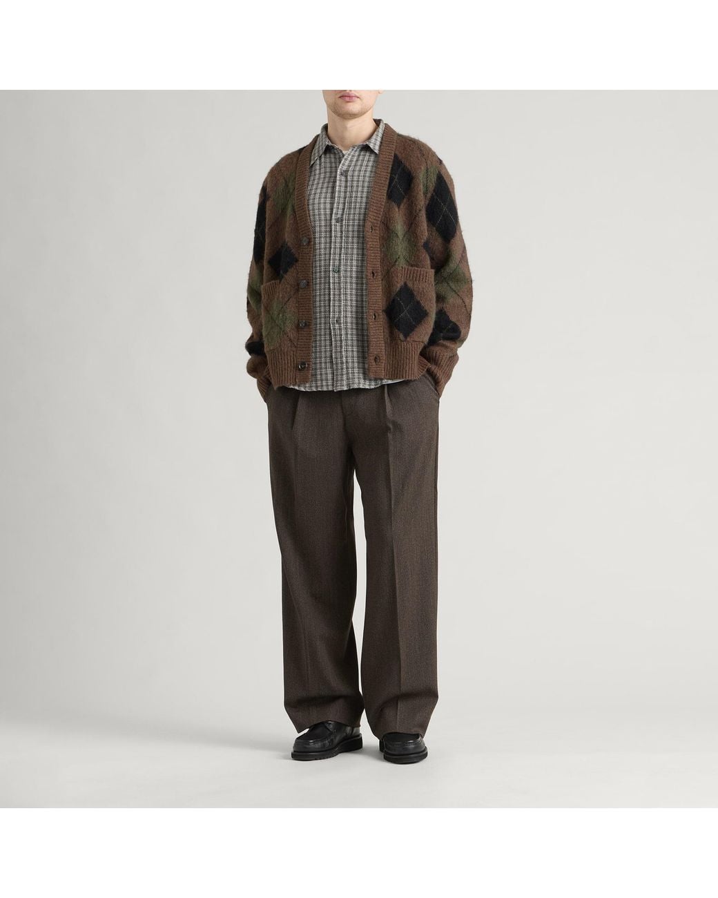 Corridor NYC Green Argyle Cardigan for men