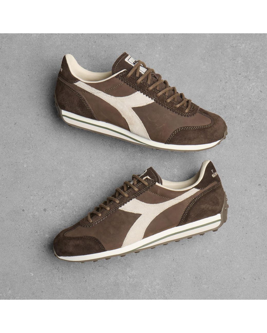 Diadora Brown Rally Waxed Sneaker for men