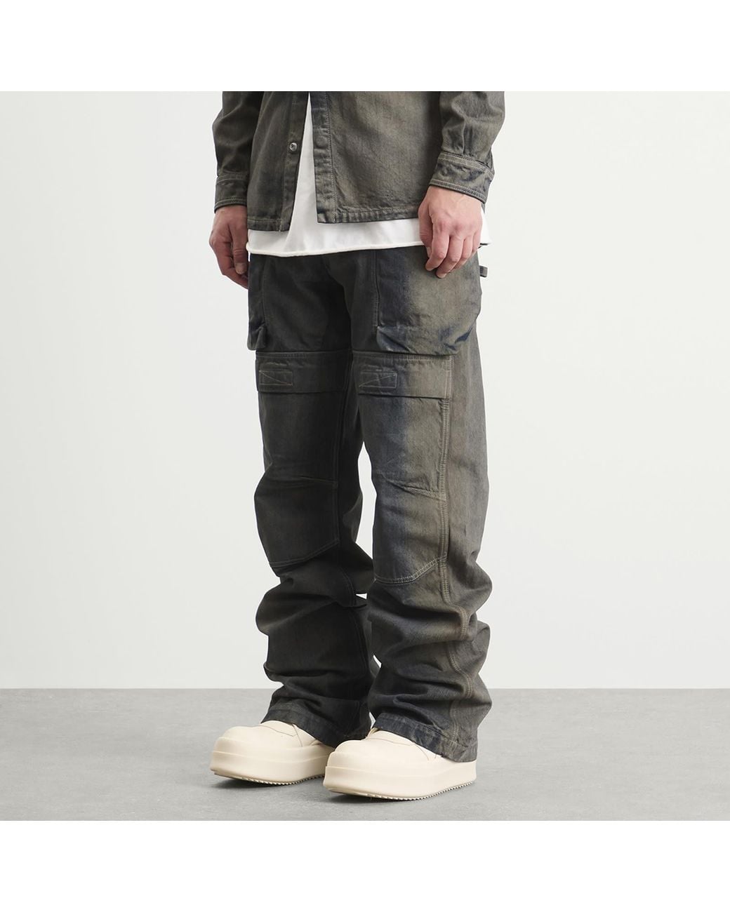 Rick Owens Gray Degrade Stefan Cargo Jeans for men