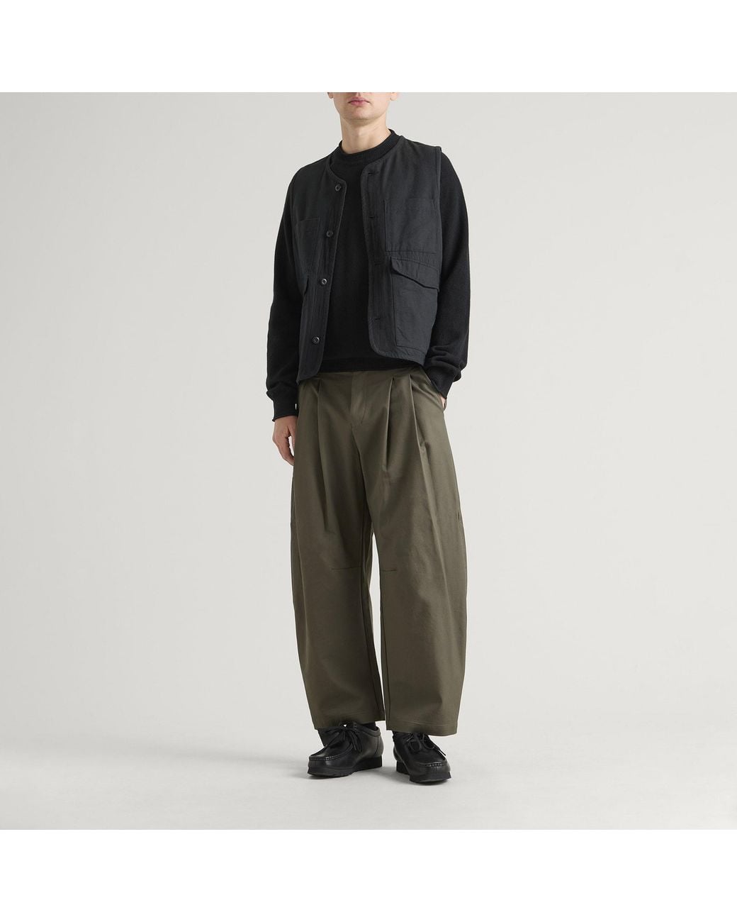 Pittari Black Usk Lambswool Roll Collar Jumper for men