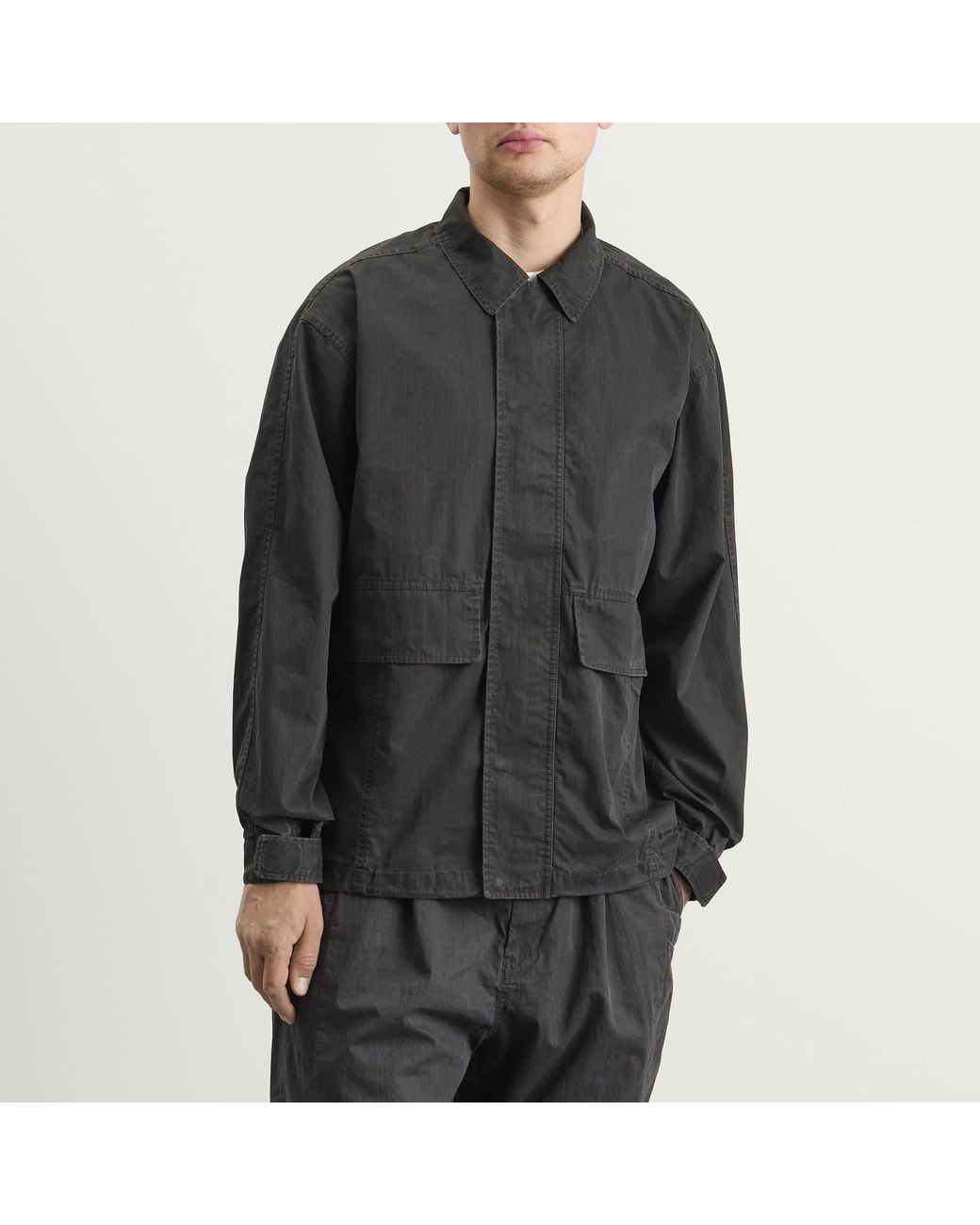 Snow Peak Black Pigment Washed Jacket for men