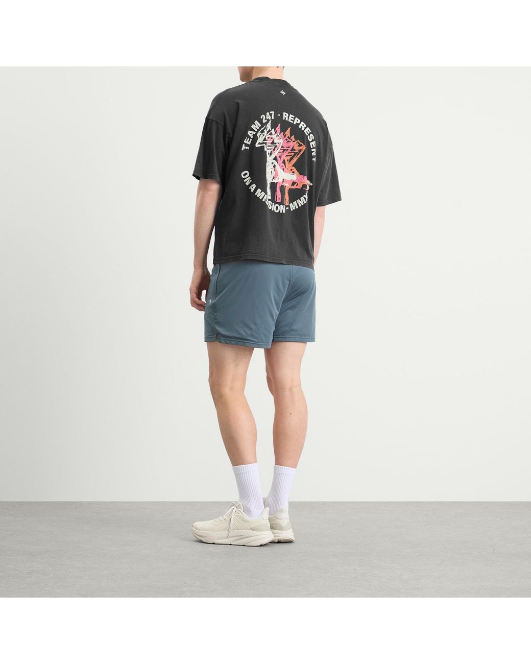 REPRESENT 247 Gray Torch Crop T-Shirt for men
