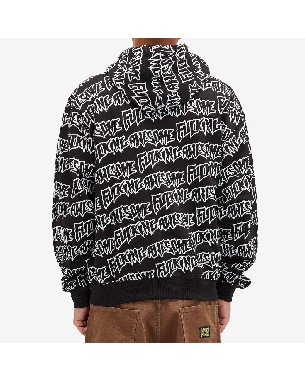 Fucking Awesome Aop Stamp Zipped Hoodie in Black for Men | Lyst