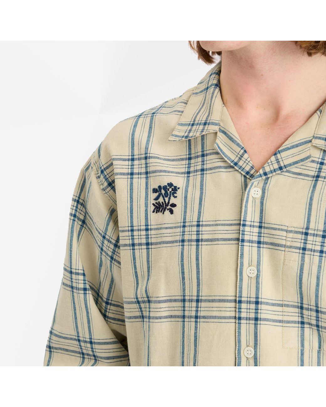 STORY mfg. Natural Gingham Greetings Shirt for men