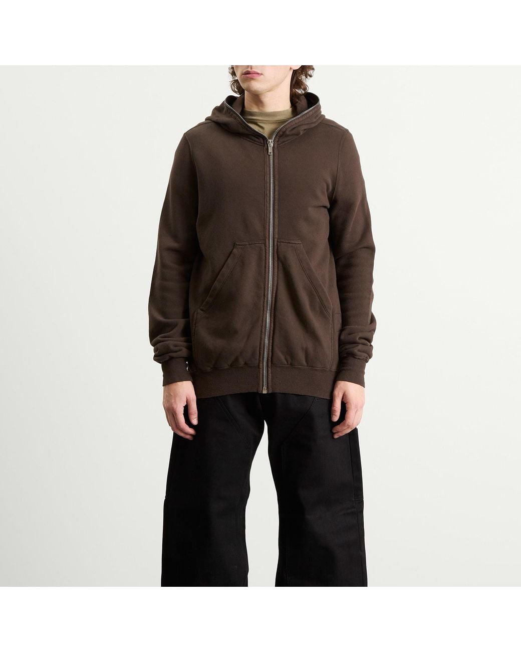 Rick Owens Brown Gimp Hoodie for men