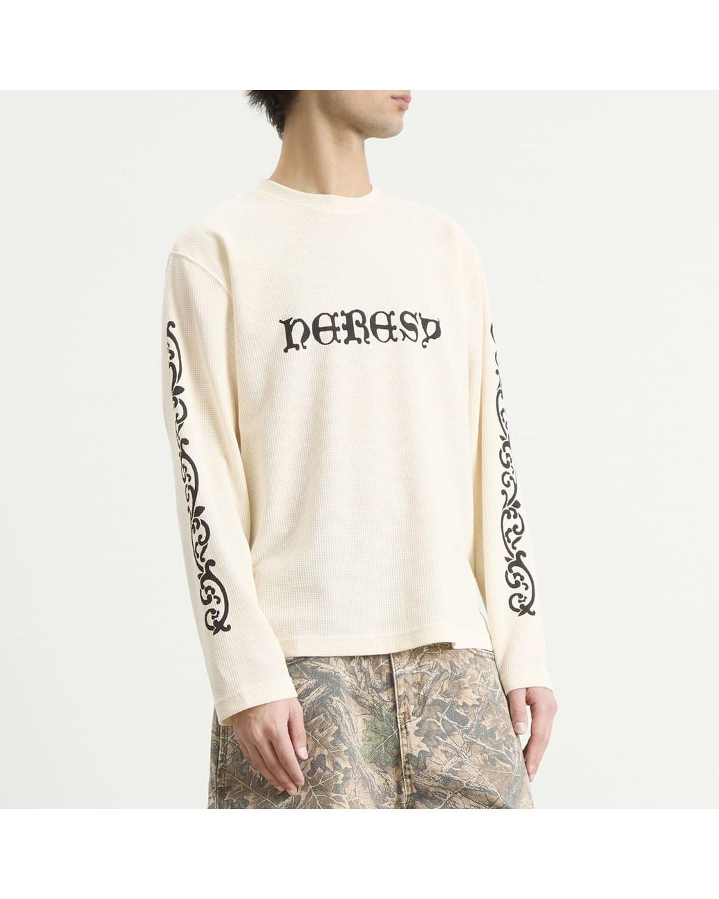 Heresy Natural Wrought Long Sleeve Waffle T-Shirt for men