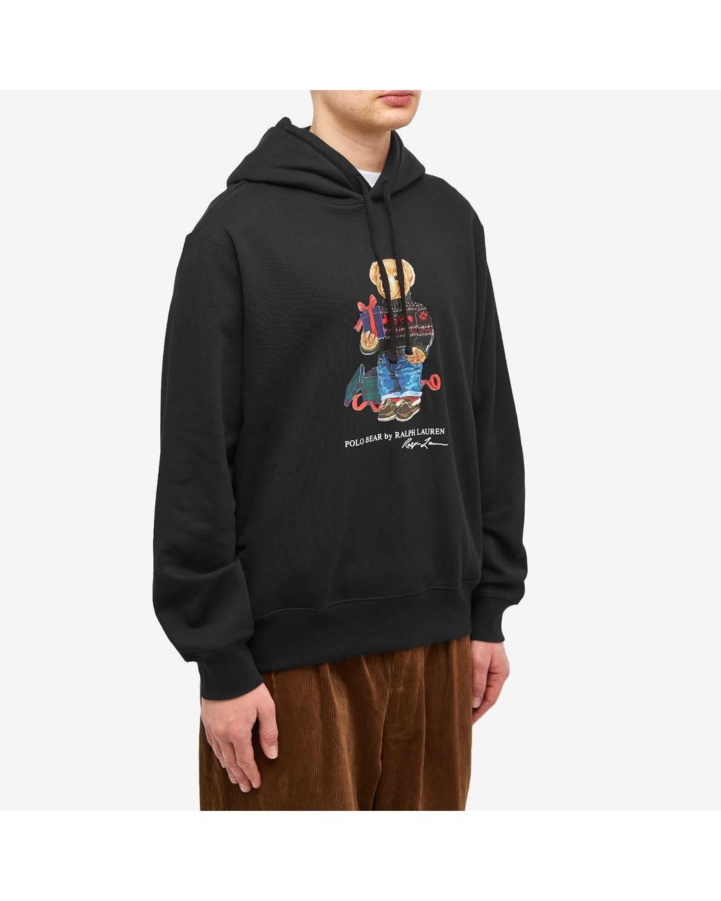 Polo Ralph Lauren Holiday Bear Hoodie in Black for Men Lyst