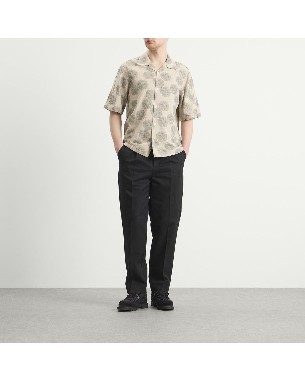 NN07 Natural Ole Print Vacation Shirt for men