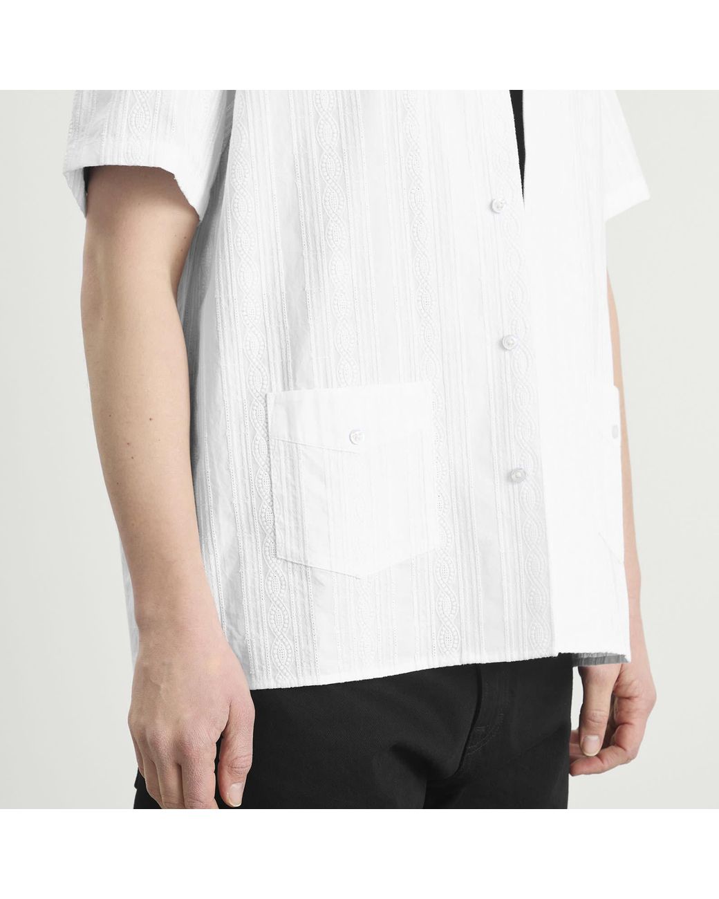 Drole de Monsieur White Cuban Cotton Shirt for men