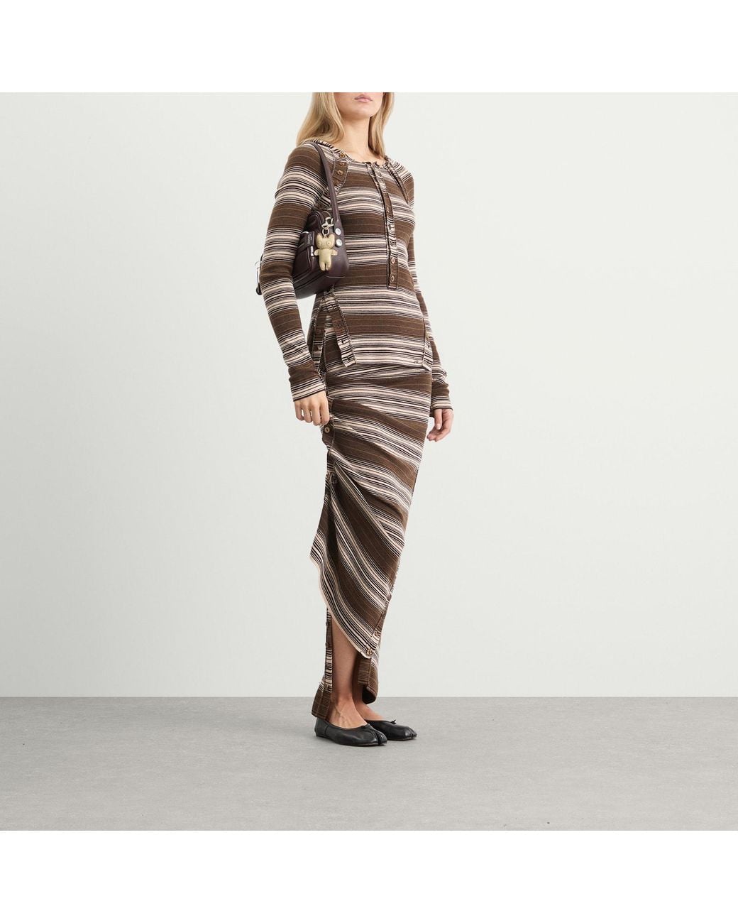 Miss Sixty Brown Knwls X Knitted Skirt
