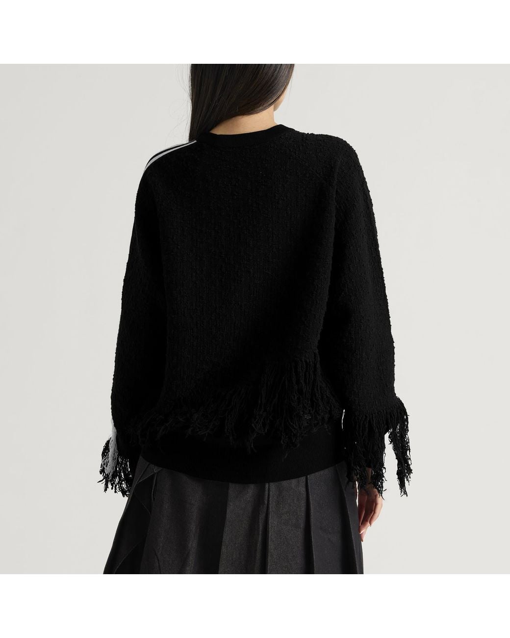 Y-3 Black Knit Fringe Sweatshirt