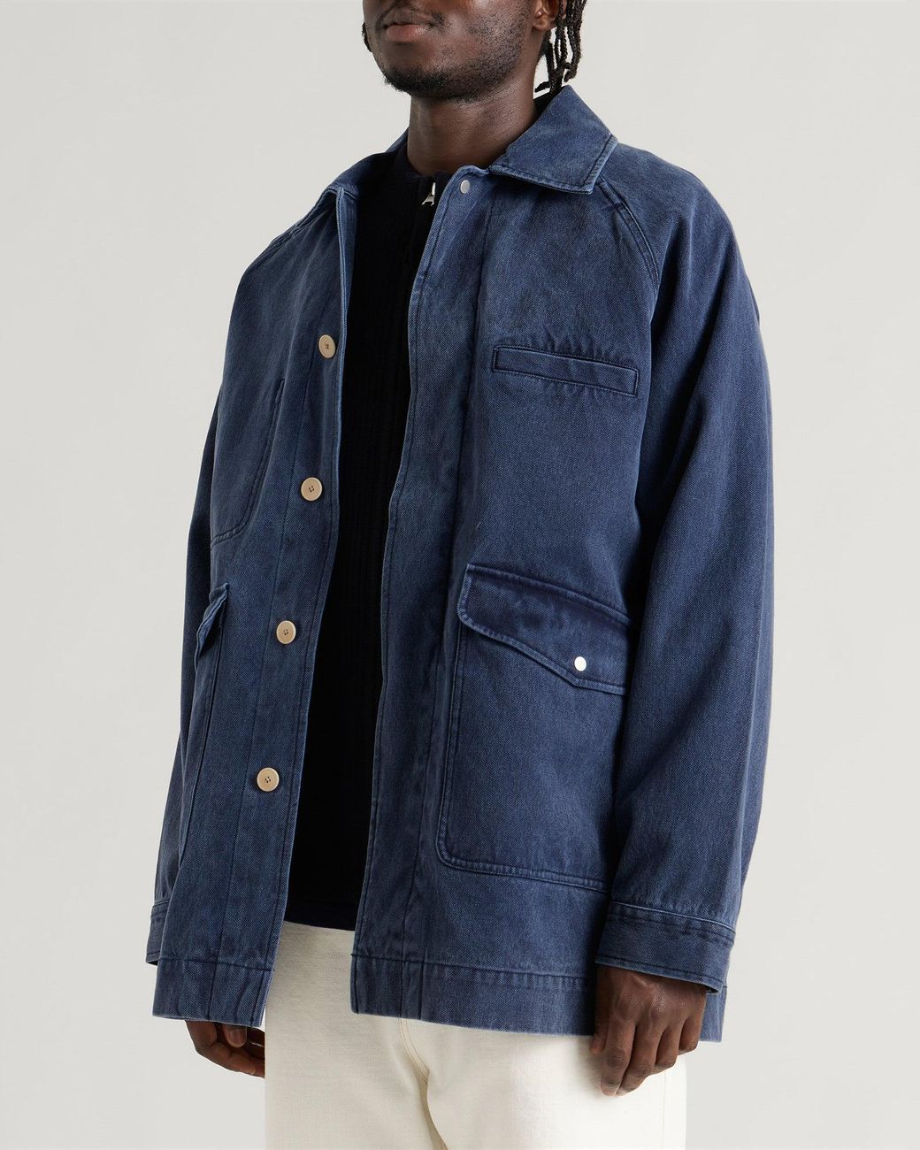 Folk Blue Carcoat Jacket for men