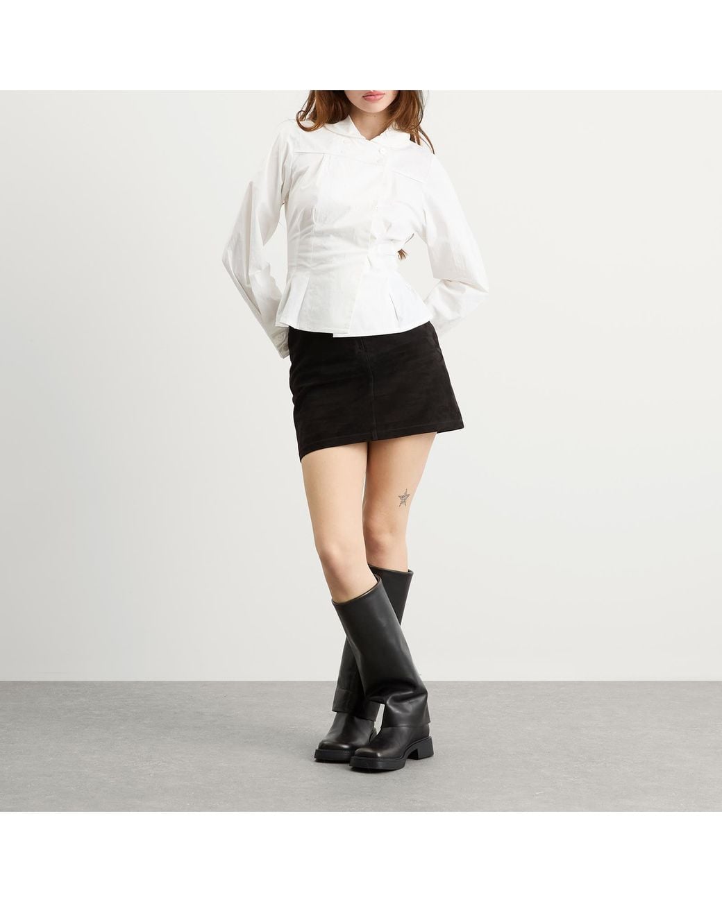 Peachy Den White Missy Long Sleeve Blouse