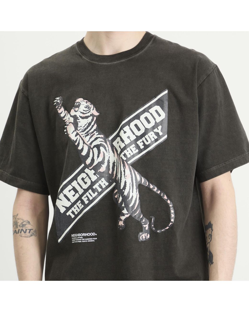 Neighborhood Black Ss-17 Tiger T-Shirt for men