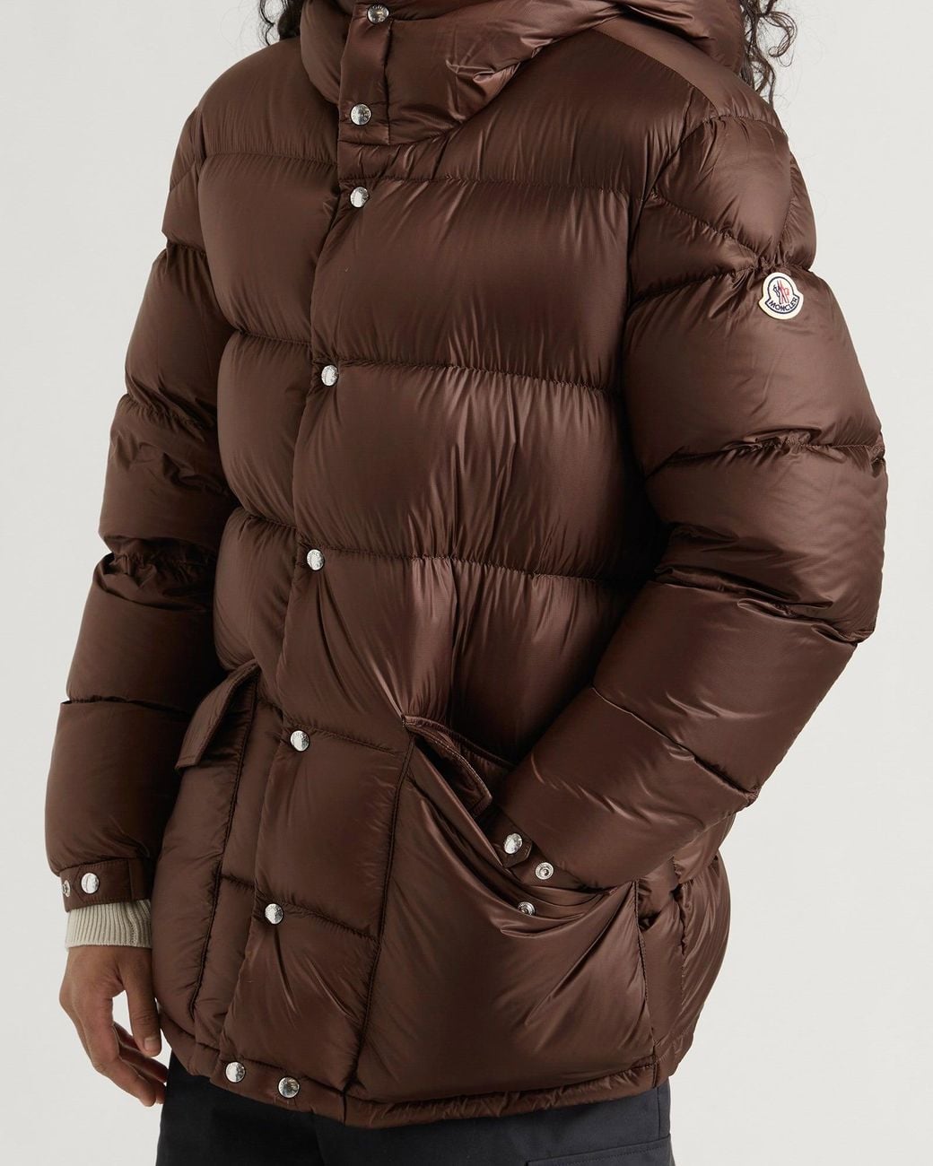Moncler Brown Orelith Shorts Micro Ripstop Parka Jacket for men